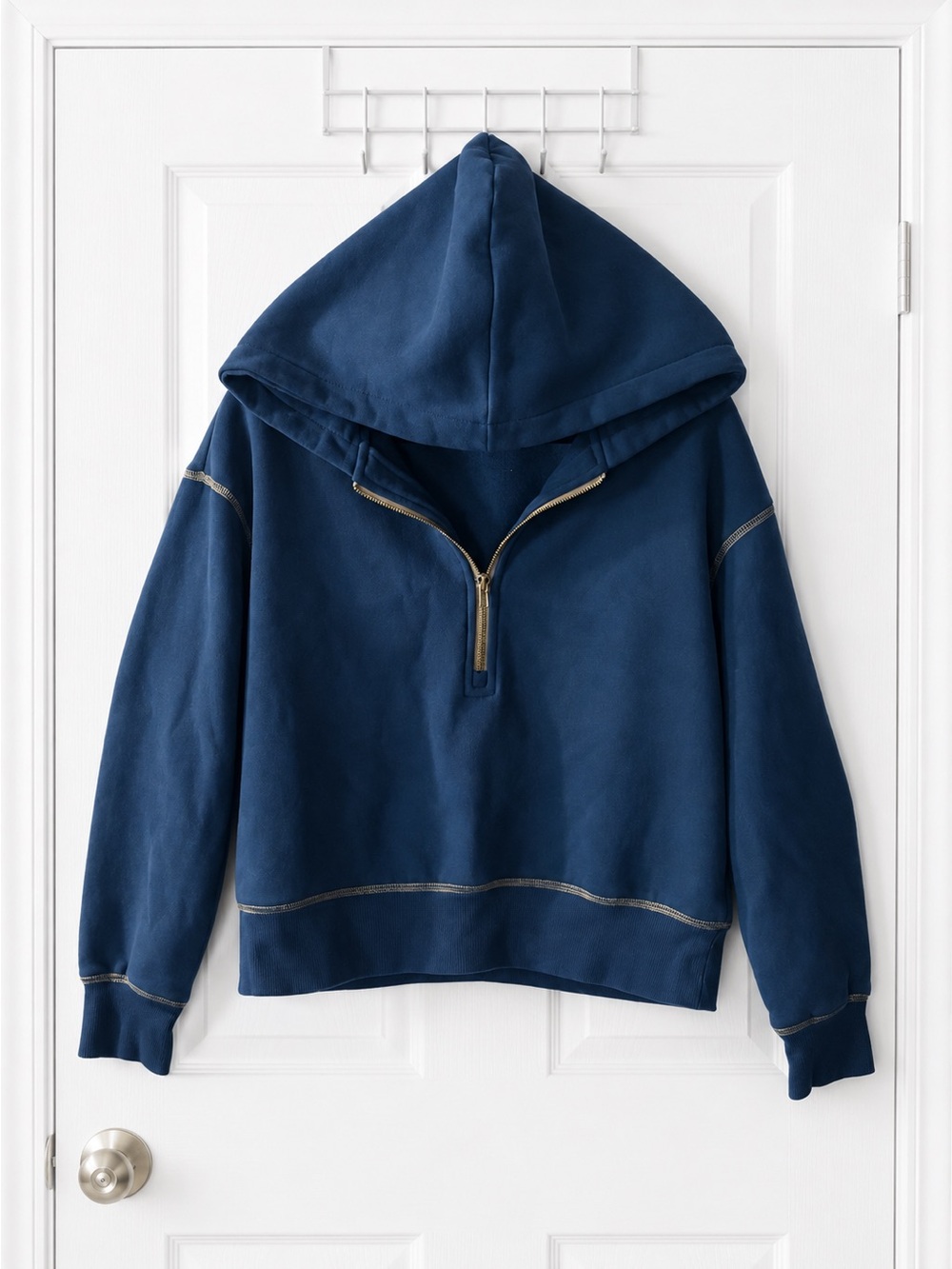 Cobalt Blue Half-Zip Pullover Hoodie Size S